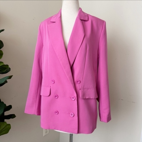 H&M Jackets & Blazers - Pink Double-Breasted Blazer